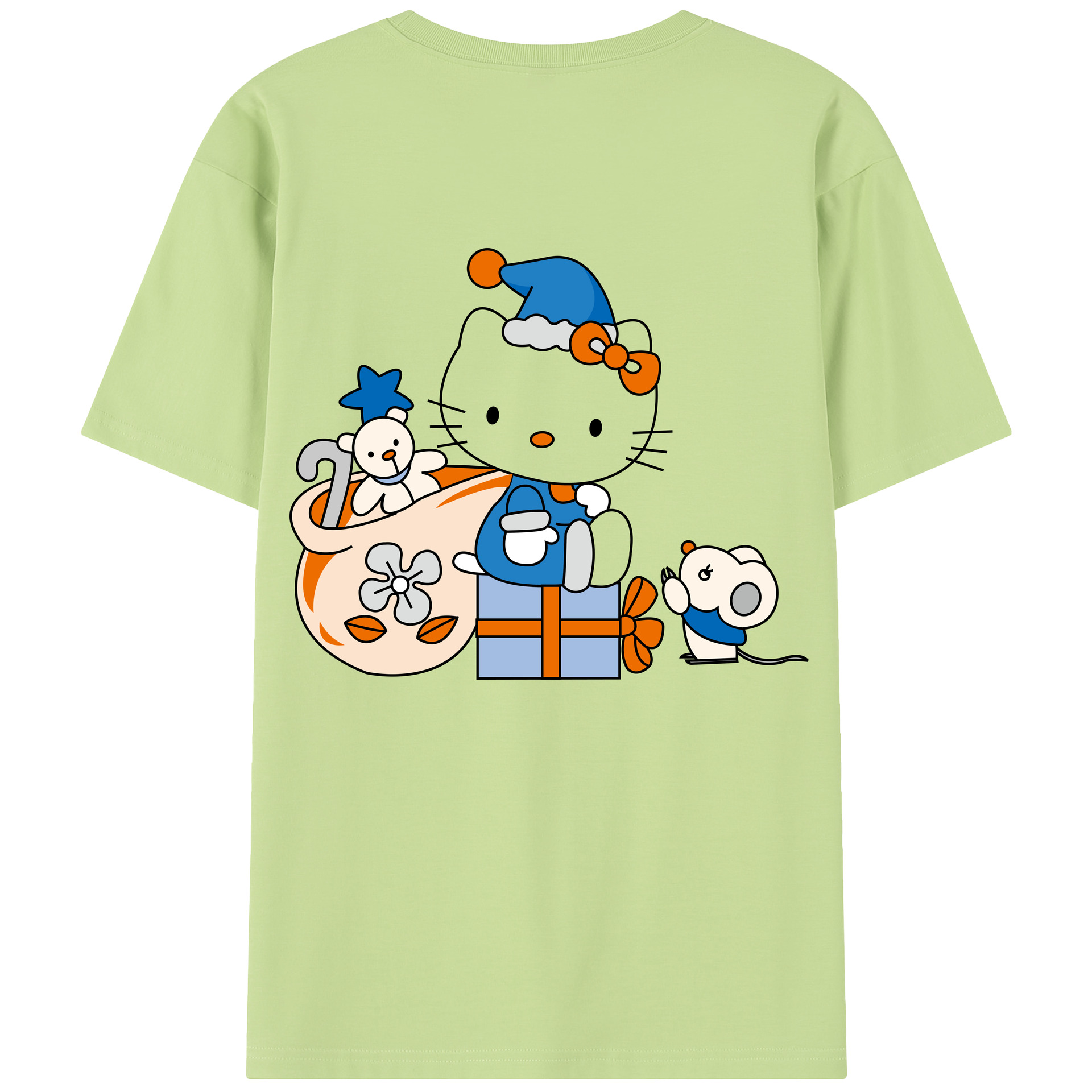 （画像用） Hello Kitty ハローキティ 綿100％半袖Tシャツ（背面プリント）
